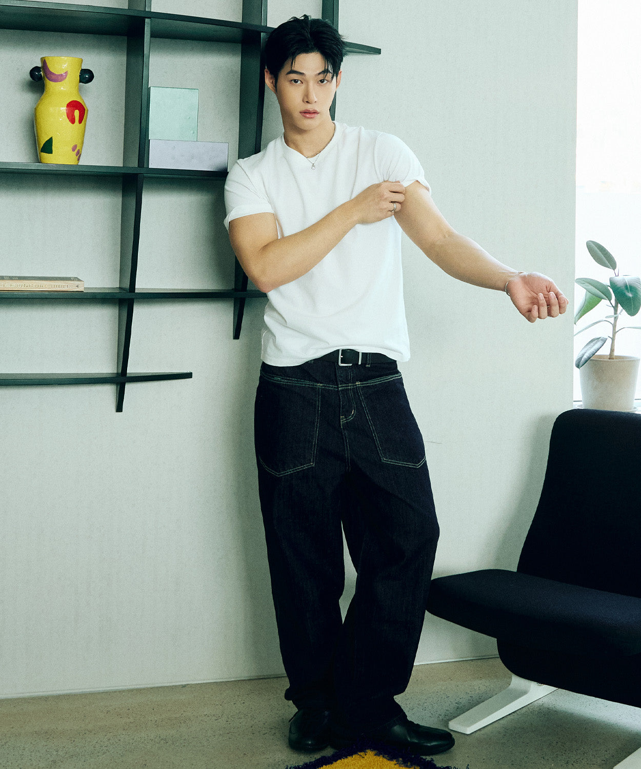 90s Vintage Fit Washed T-Shirt [White]