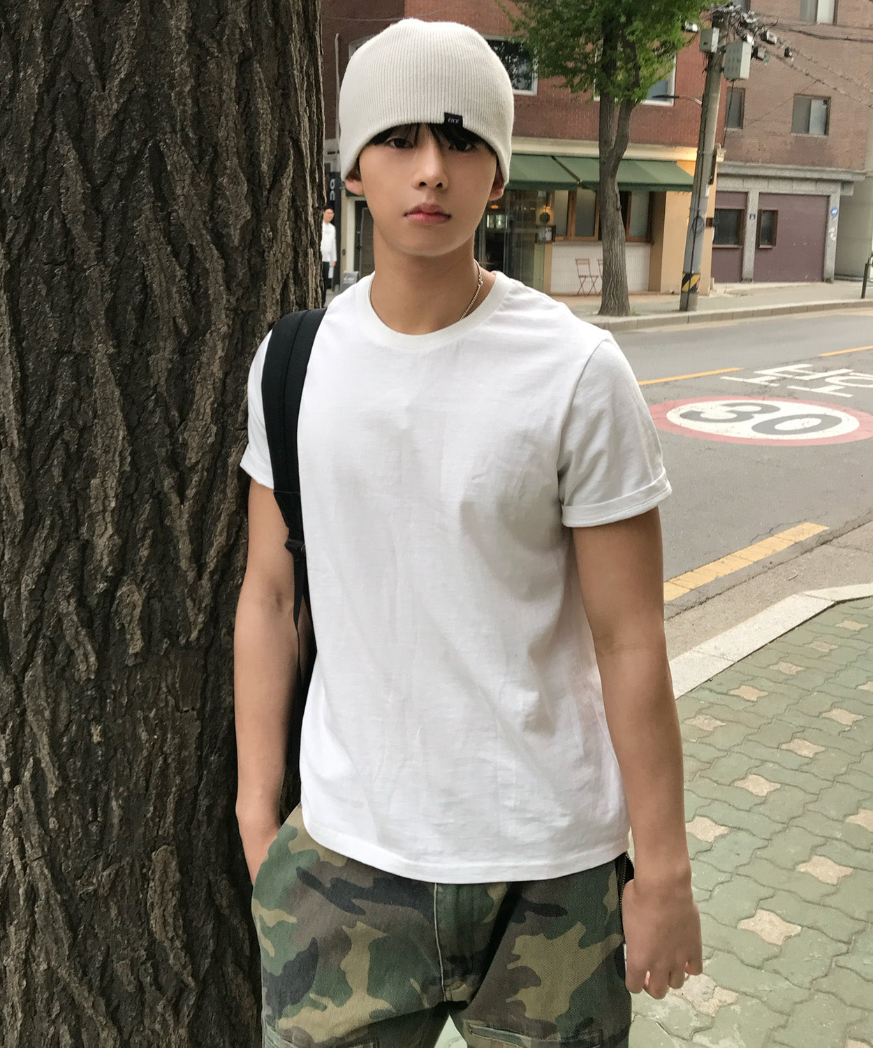 90s Vintage Fit Washed T-Shirt [White]