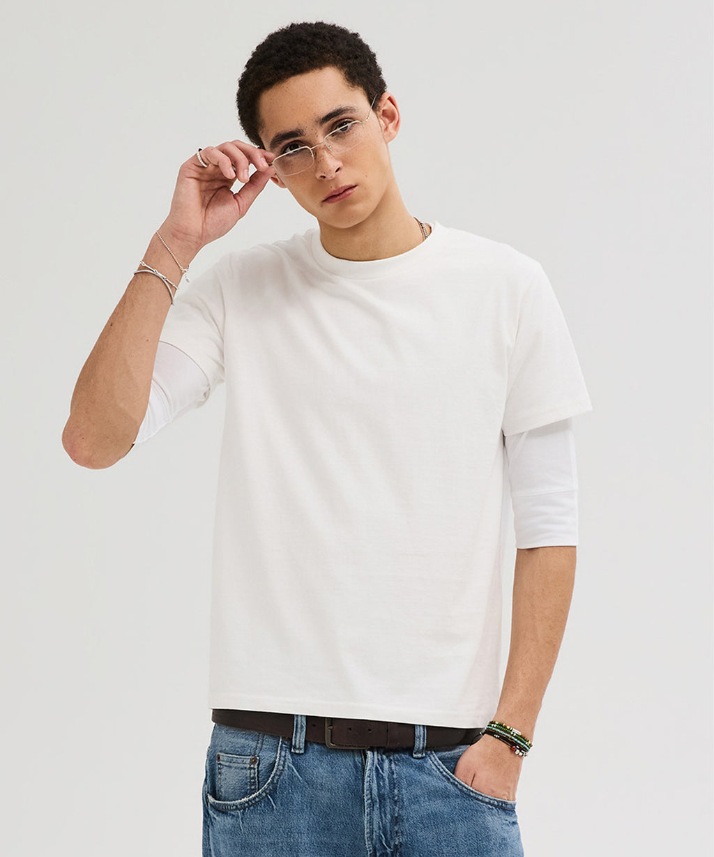 90s Vintage Fit Washed T-Shirt [White]