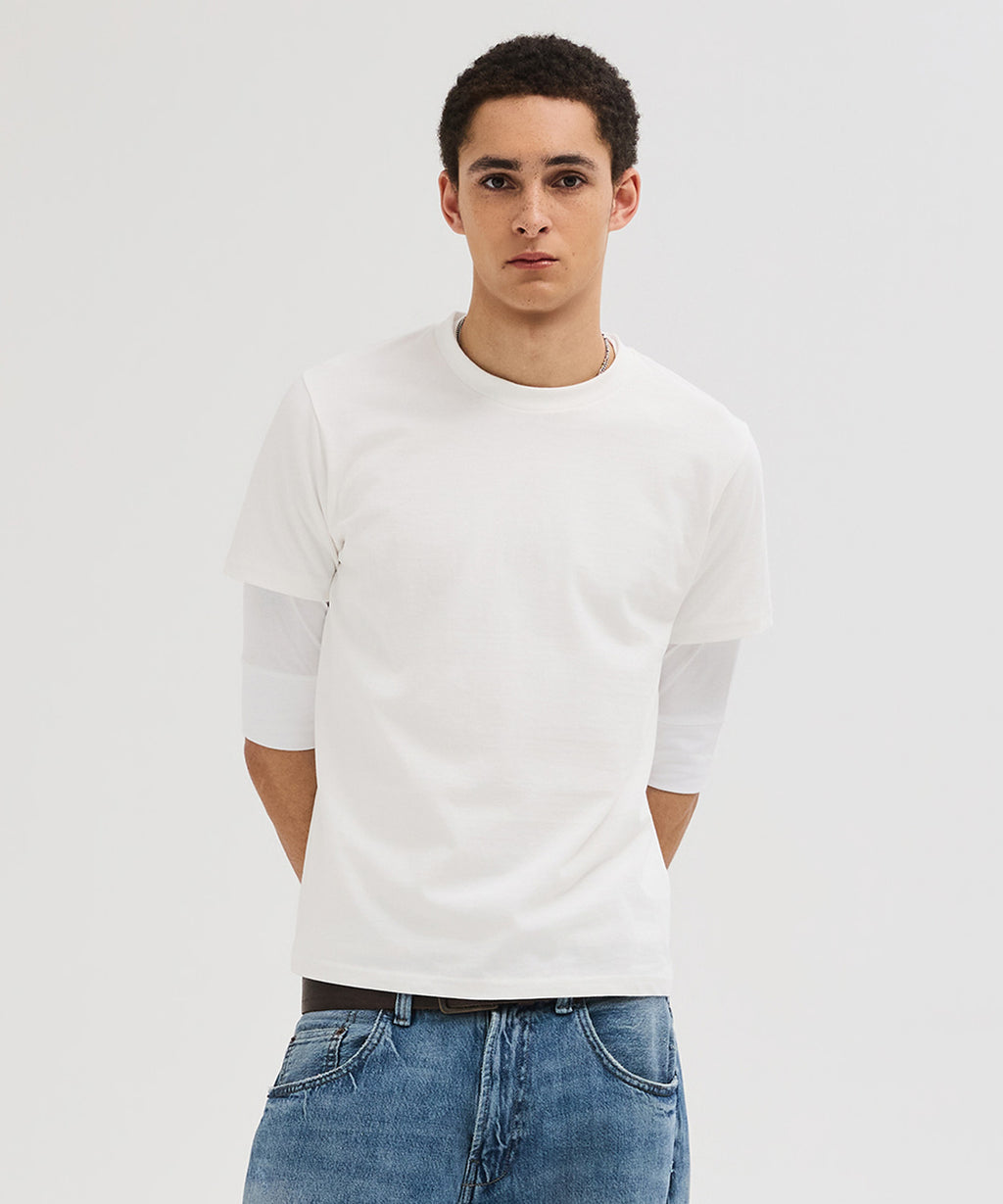 90s Vintage Fit Washed T-Shirt [White]