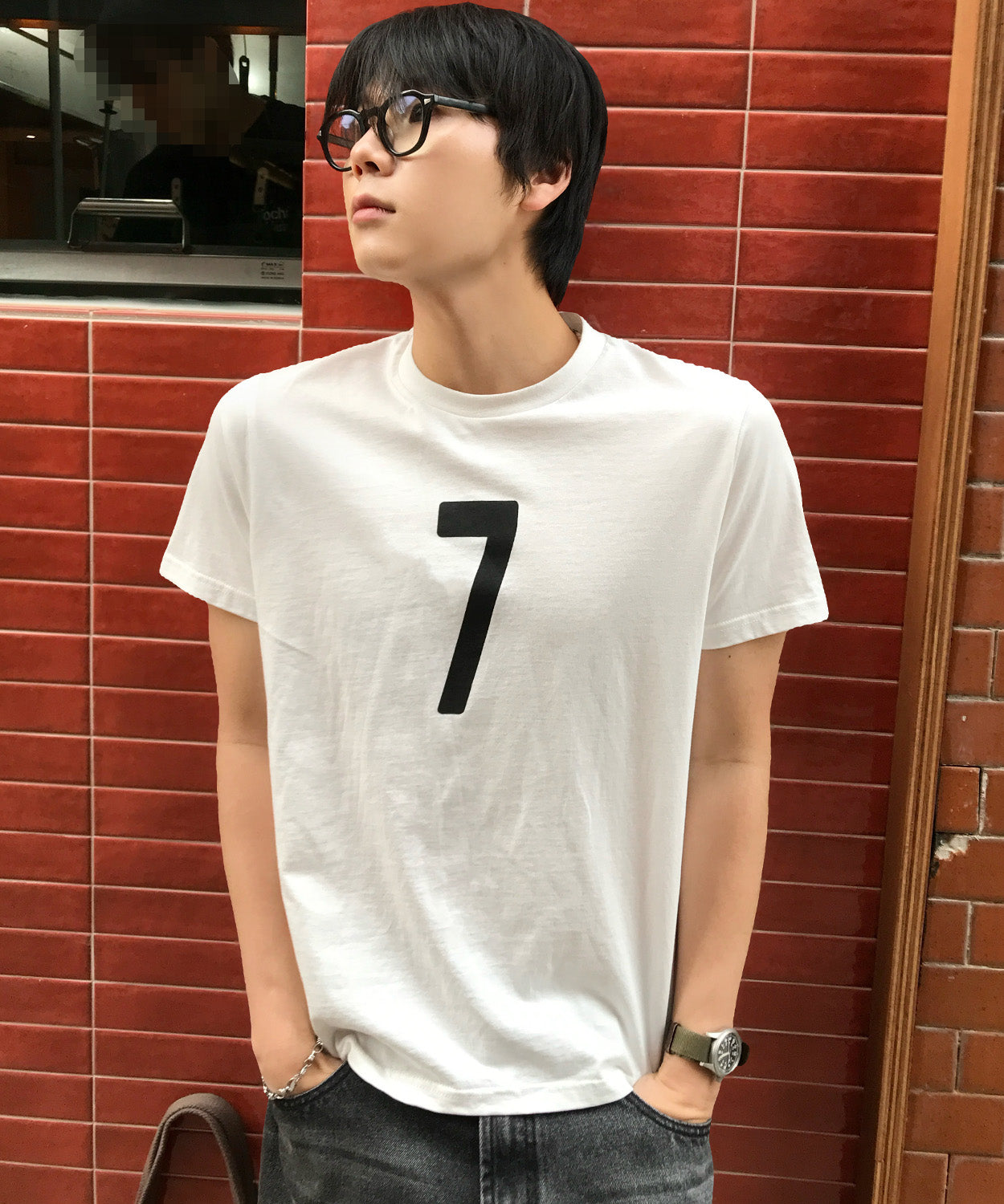 Vintage Number Print T-Shirt [White]