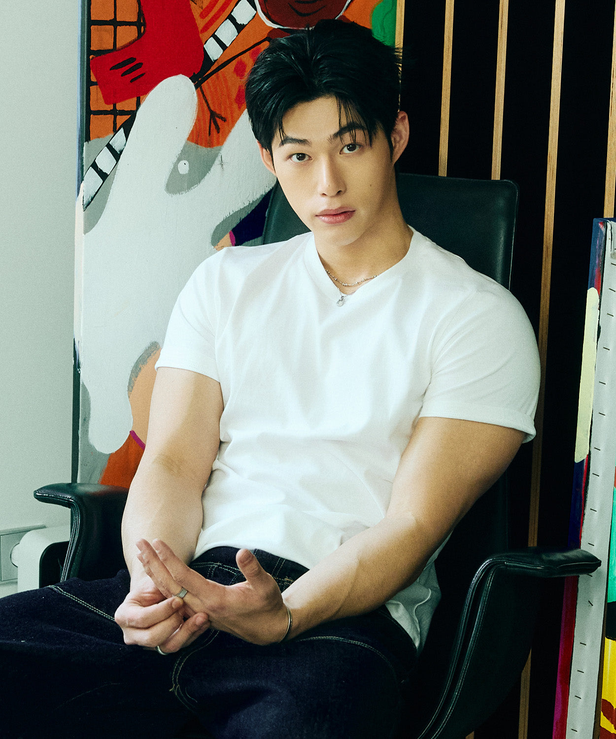 90s Vintage Fit Washed T-Shirt [White]