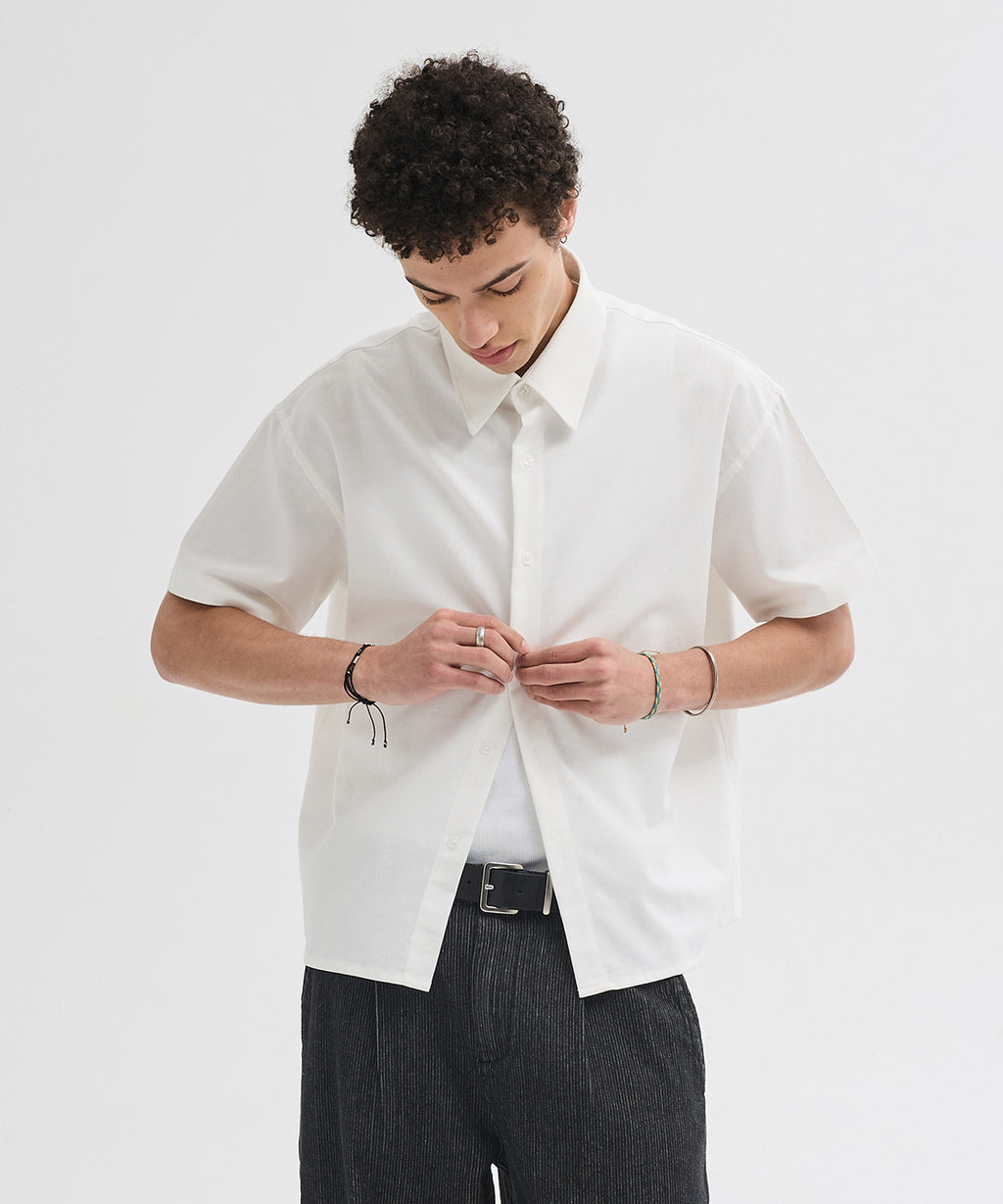 Summer Crop Short Sleeve Shirt [White]