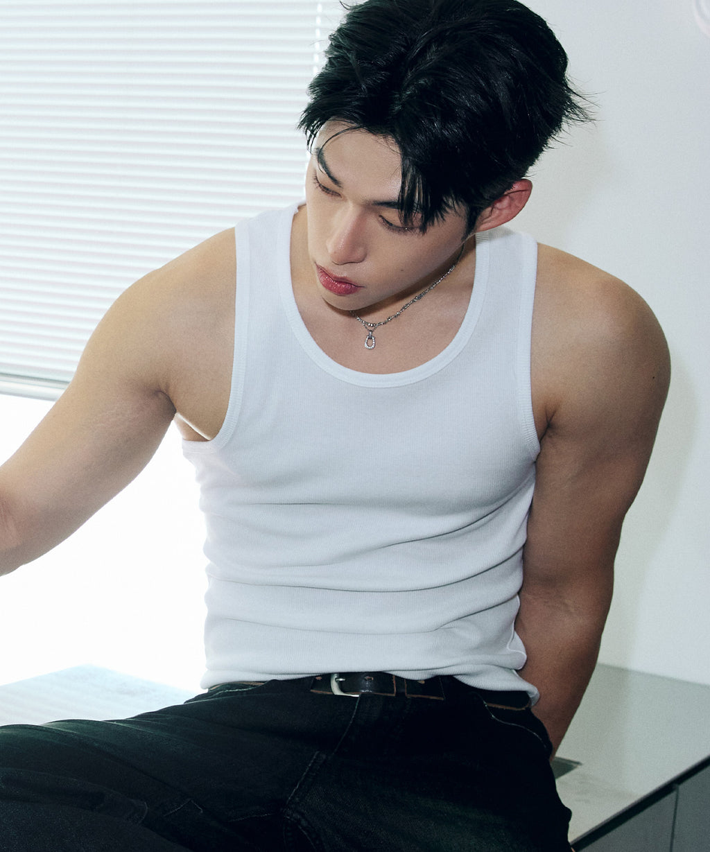 Essential Ribbed Sleeveless [White]