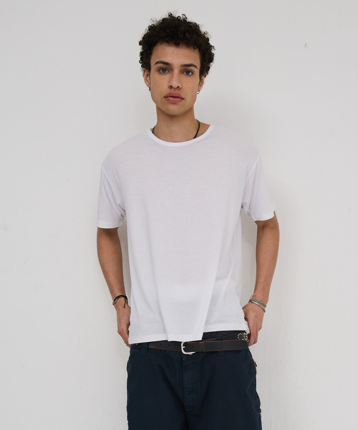 Soft U-Neck Inner T-Shirt [White]