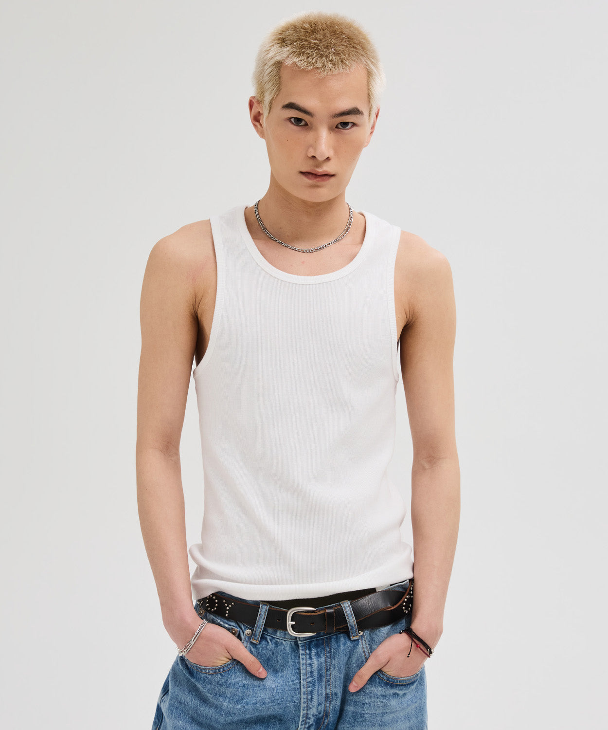 Essential Ribbed Sleeveless [White]
