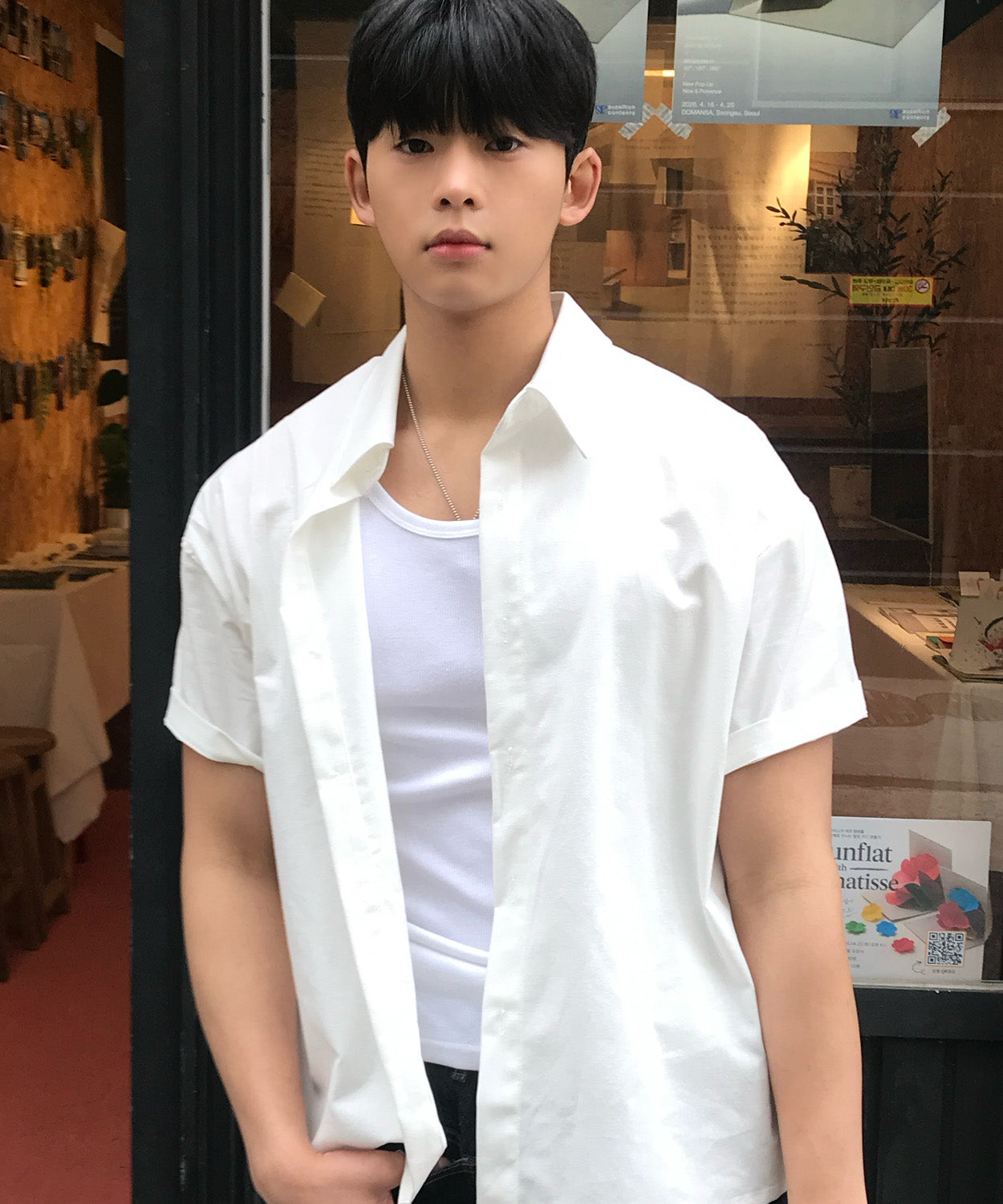 Summer Crop Short Sleeve Shirt [White]