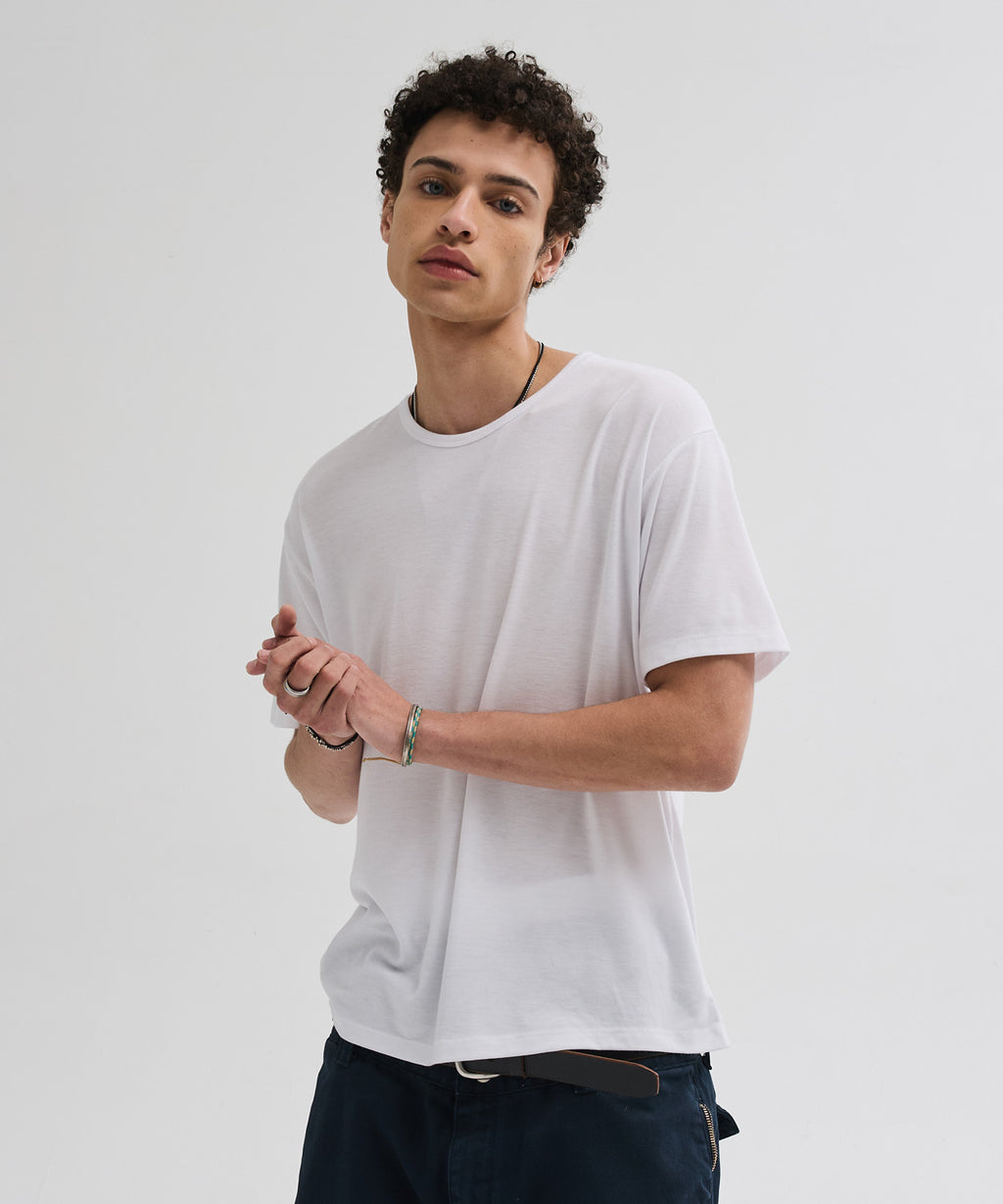 Soft U-Neck Inner T-Shirt [White]
