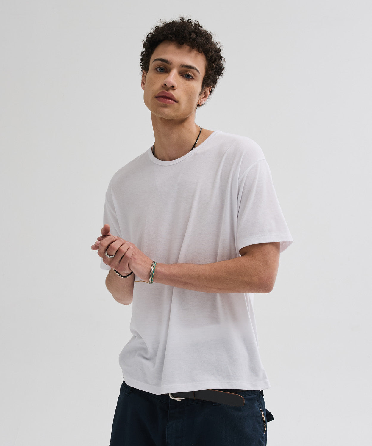Soft U-Neck Inner T-Shirt [White]