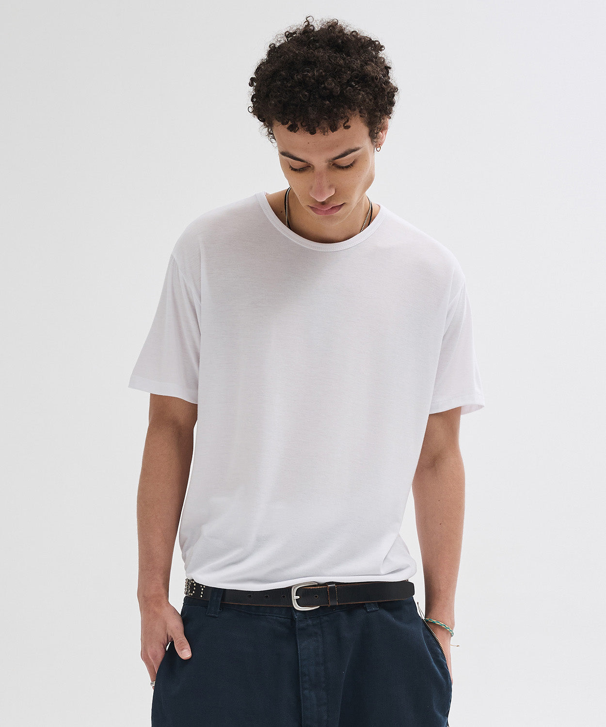 Soft U-Neck Inner T-Shirt [White]