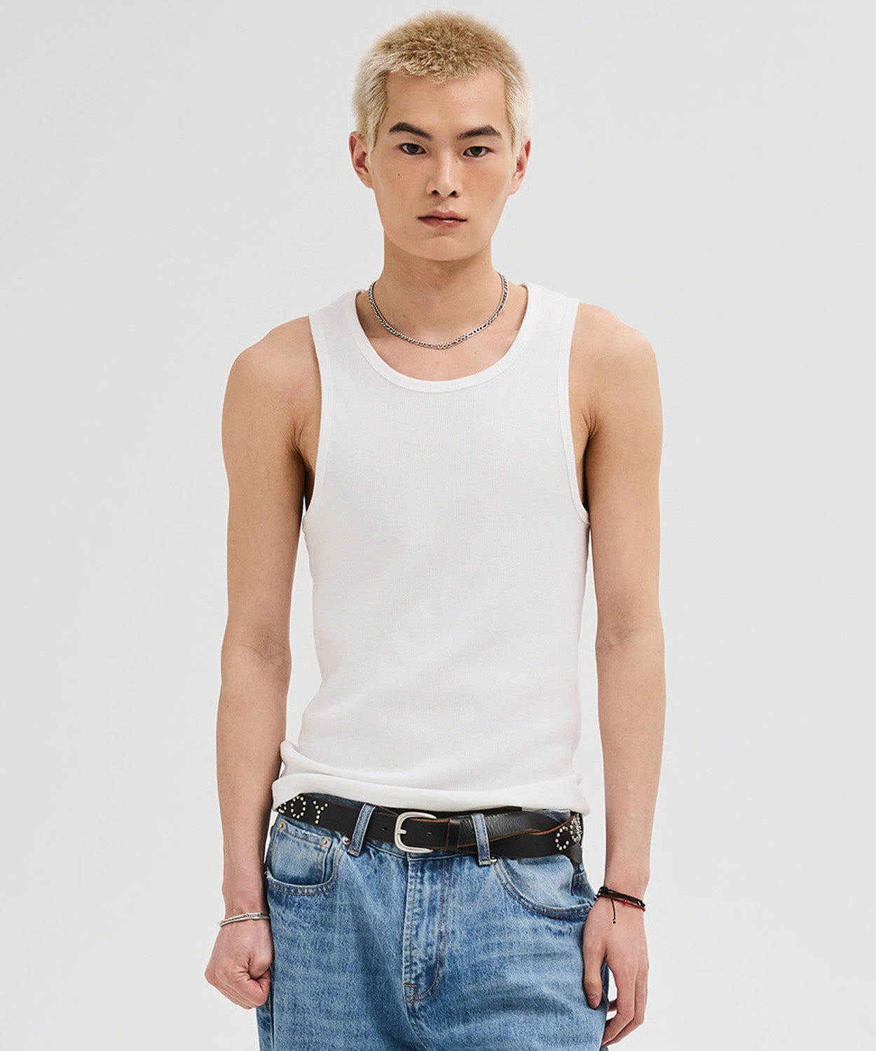 Essential Ribbed Sleeveless [White]