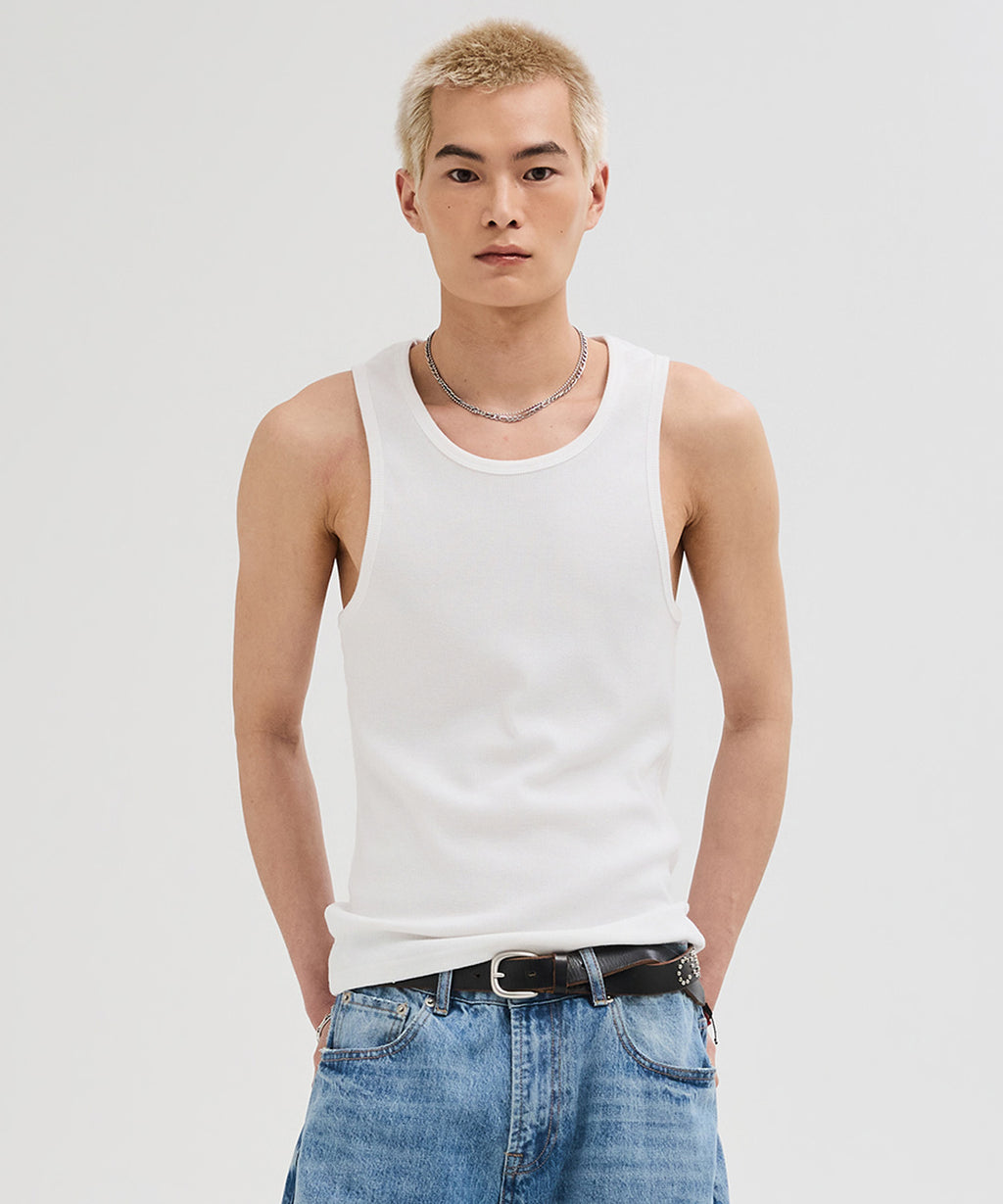 Essential Ribbed Sleeveless [White]