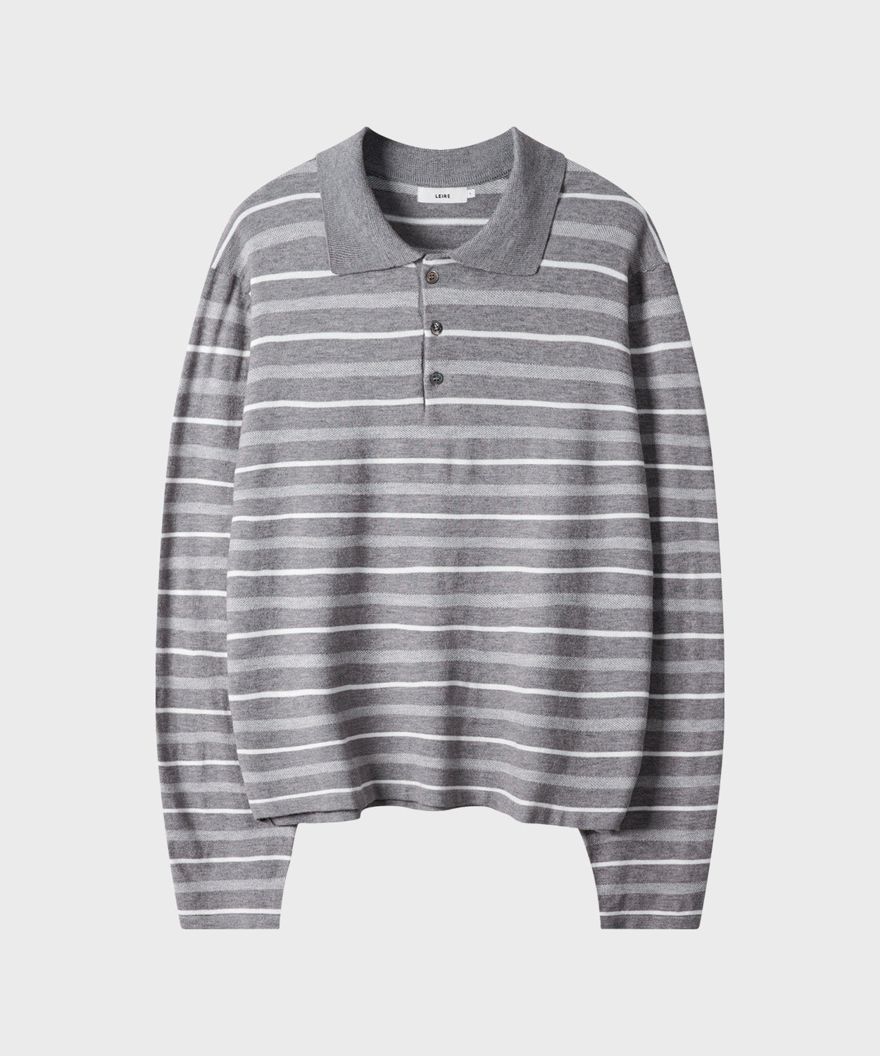 Multi Stripe Collar Crop Knit [White Melange]