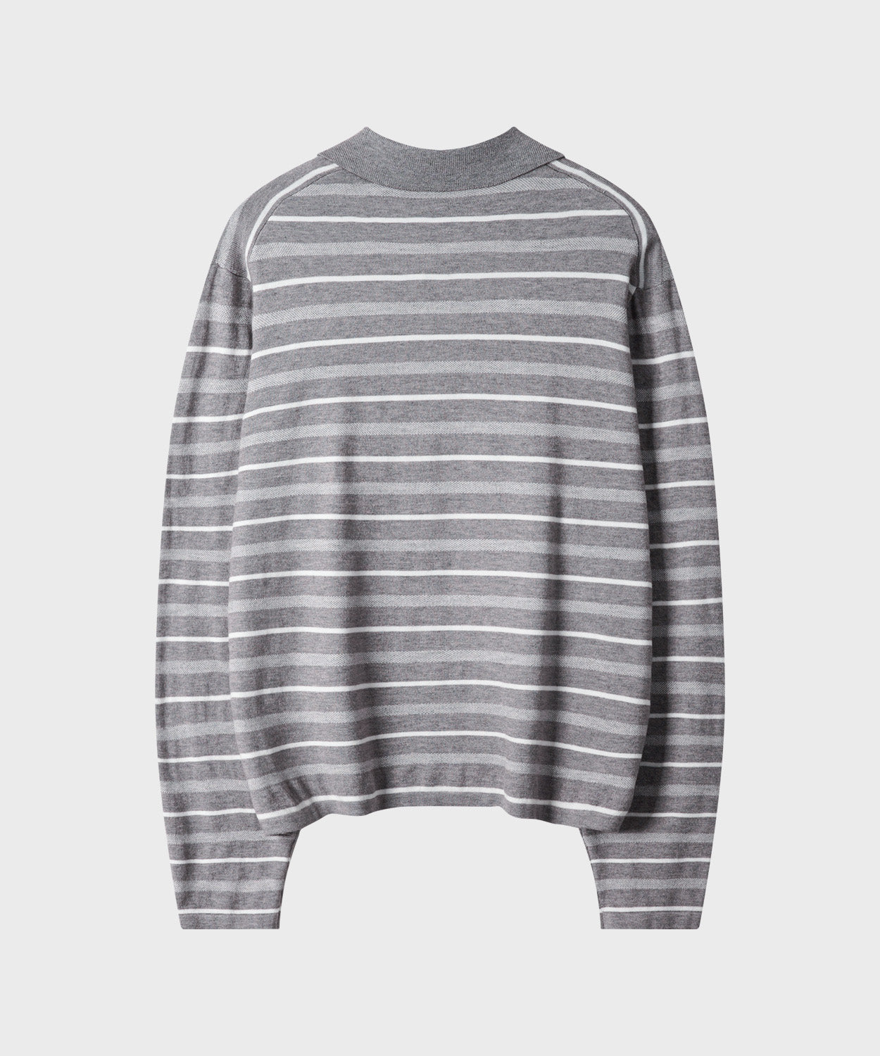 Multi Stripe Collar Crop Knit [White Melange]