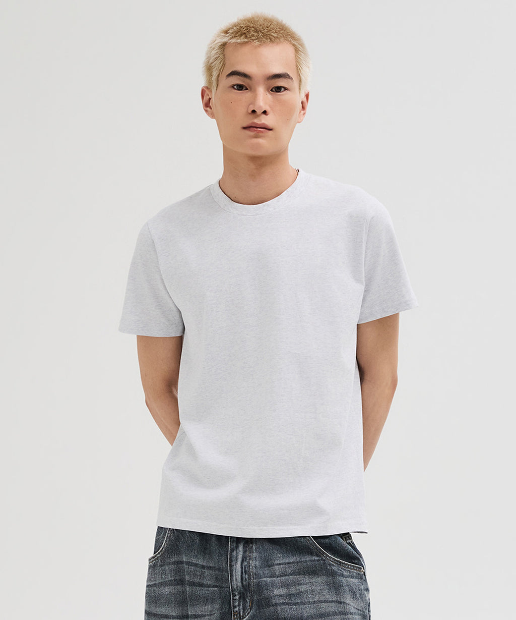 90s Vintage Fit Washed T-Shirt [White Melange]