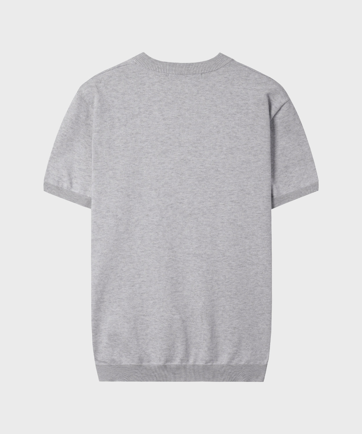 Muscle Fit Henley Neck Short Sleeve Knit [White Melange]