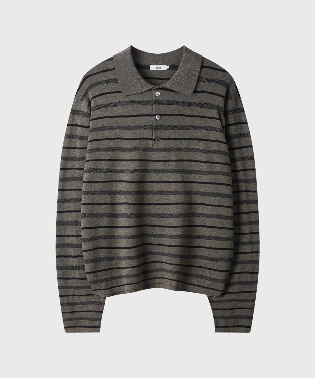 Multi Stripe Collar Crop Knit [Warm Melange]