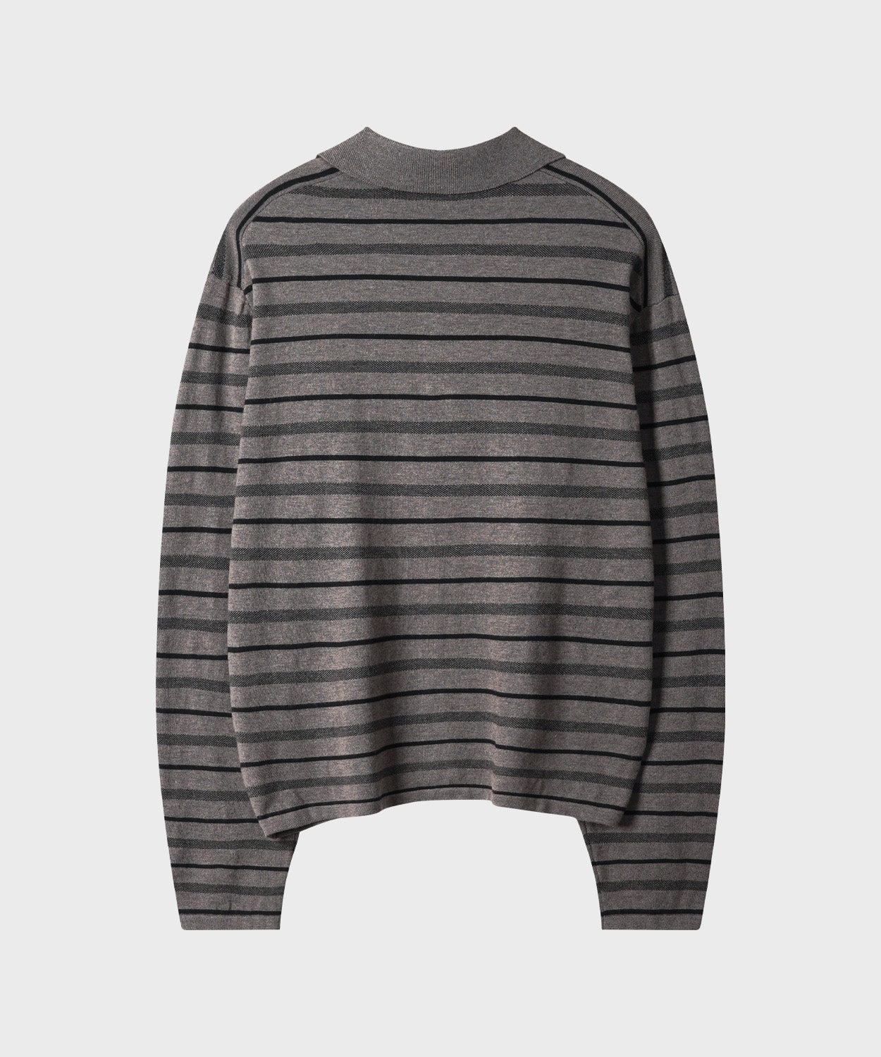 Multi Stripe Collar Crop Knit [Warm Melange]