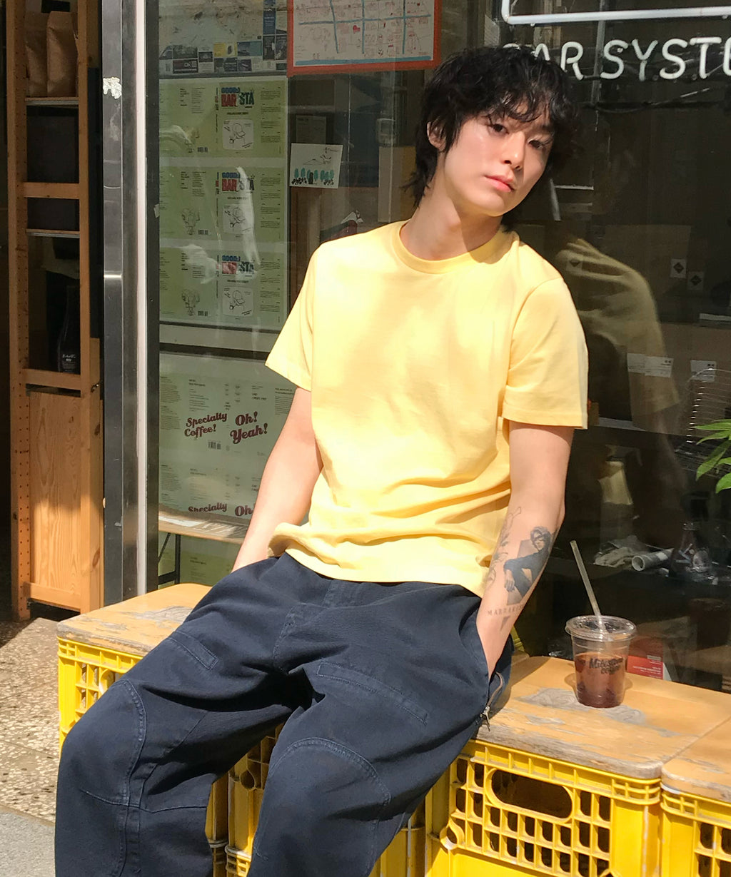 90s Vintage Fit Washed T-Shirt [Yellow]